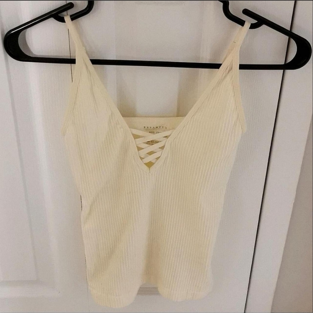 Revamped Cream Lace-Up Camisole